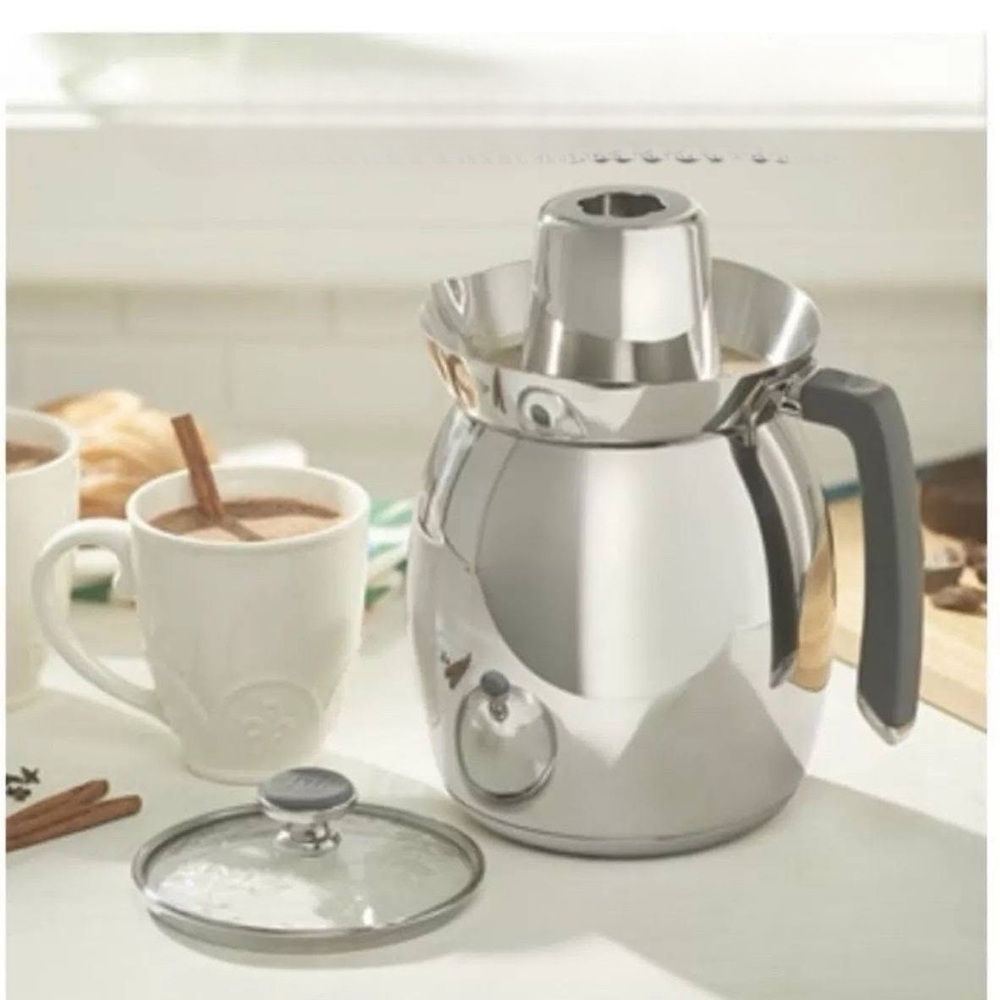 Princess House Stainless Steel chocolatera - Coffee Carafe with Black Handle